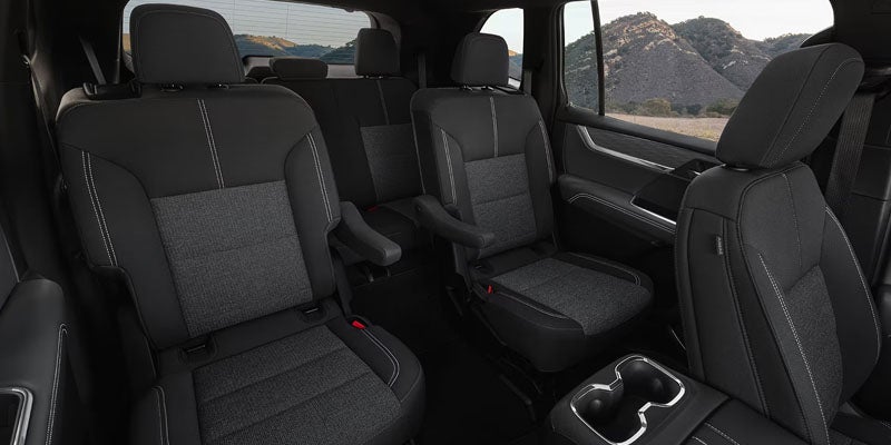 Spacious three-row interior seating inside the 2026 GMC Acadia Denali